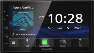 Kenwood DMX47S Digital Car Multimedia Player, 6.8" Capacitive Touch Screen, Apple CarPlay & Android Auto, Built-in Bluetooth, True Mirroring via USB, Rear View Camera Input & Superior Car Audio
