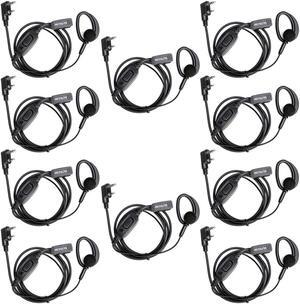 Retevis RT68 Walkie Talkies Earpiece with Mic, Soft Earhook, 2 pin, for RT22 RT68 RT21 H-777 RT27 RT17 NR10, Compatible with Kenwood SAMCOM pxton 2 Way Radio, Two Way Radio Headset(10 Pack)