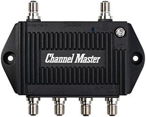 Channel Master TV Antenna Distribution Amplifier, TV Antenna Signal Booster with 4 Outputs for Connecting Antenna TV to Multiple Televisions (CM-3424),Black
