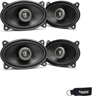 MB Quart - Two Pairs of Formula 4 X 6 Inch 2-Way Coaxial Car Speakers - FKB146