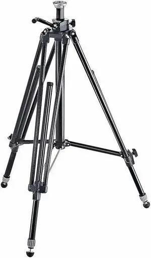 Manfrotto 028B Black Aluminum Studio Pro Triman Tripod with Geared Column