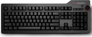 Das Keyboard 4 Professional Wired Mechanical Keyboard, Cherry MX Brown Mechanical Switches, 2-Port USB 3.0 Hub, Volume Knob, Aluminum Top (104 Keys, Black)