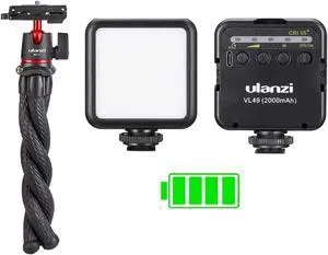 ULANZI Mini Flexible Camera Tripod Bundle with VL49 2000mAh LED Video Light