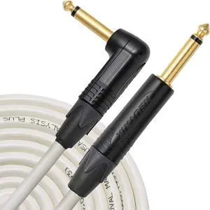 Analysis Plus White Oval Instrument Cable Straight to 90 (15 Feet)