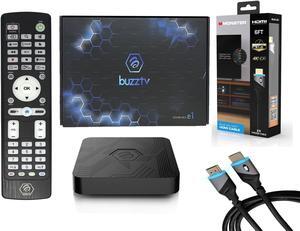 BuzzTV Essentials E1-2GB RAM 8GB Storage - Latest Graphics Processor - Dual Band WiFi with Bonus Monster HDMI Cable 4K HDR 6ft / 1.8m. Ultra Fast and Easy to use
