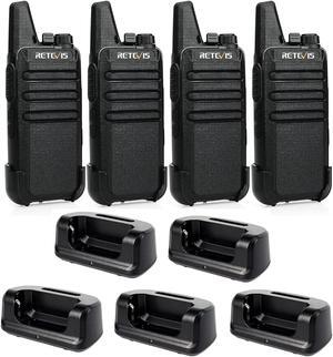 Retevis RT22 Two Way Radio (4 Pack) Bundle with Original Charging Base(5 Pack),Long Range Rechargeable,Portable 2 Way Radio,Handsfree Walkie Talkie for Adults Cruises Hiking