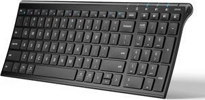 iClever BK10 Bluetooth Keyboard, Keyboard USB-C Rechargeable Bluetooth 5.1 with Number Pad Ergonomic Design Full Size Stable Connection Keyboard for iPad, iPhone, Mac, iOS, Android, Windows