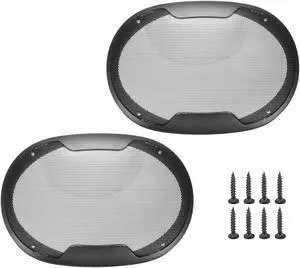 uxcell 2pcs 6" x 9" Speaker Grill Mesh Decorative Oval Woofer Guard Protector Cover Parts Black