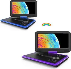 11.5" ieGeek Purple Portable DVD Player and 11.5" ieGeek Blue Portable DVD Player
