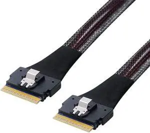 NFHK PCI-E Slimline SAS 4.0 SFF-8654 8i 74pin Host to SFF-8654 74Pin Slim SAS Target Cable 50cm