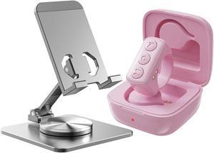 TikTok Remote Control Kindle App Page Turner Phone Holder Kit,Revolve Adjustable Cell Phone Desk Holder Stand Bluetooth Camera Video Recording Remote, TIK Tok Scrolling Ring