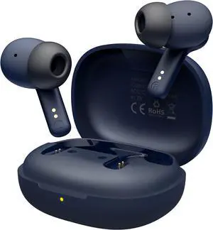 AIHOOR A4ANC Wireless Earbuds Hybrid Active Noise Cancelling with 6 Mics (ENC) Enhanced Calls, Deep Bass Bluetooth 5.1 with Wireless Charging, 30H Playtime IPX5 Headphones for Music Sport (Blue A)