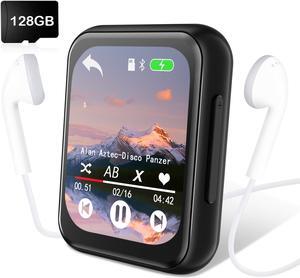 128GB MP3 Player with Bluetooth 5.3, Portable Digital Lossless Music Player with Built-in Speaker, 2.0 in Full Touch Screen, HiFi Sound, FM Radio, Voice Recorder, Earphones Included