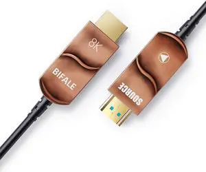 BIFALE 8K Fiber HDMI Cable 33ft, (in-Wall Rated) HDMI 2.1 Fiber Optic Cable Support 8K@60Hz, 4K@120Hz, 48Gbps, eARC Compatible with PS5/4, Xbox Series X, RTX 3080/3090, Denon AV Receiver and More