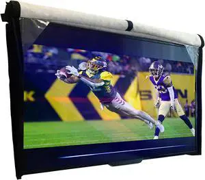 Outdoor TV Cover 60-65 inch - WITH FRONT FLAP - Weatherproof, Waterproof protection, Soft Interior, With Bottom cover - Black