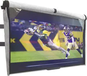 Outdoor TV Cover 48, 49, 50 inch - WITH FRONT FLAP - Weatherproof, Waterproof protection, Soft Interior, With Bottom cover - Gray