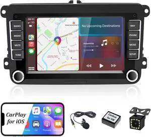 1G+32G Android Car Stereo with Apple Carplay for VW Jetta Beetle Tiguan Passat Golf Polo Seat Skoda Octavia, 7" Touch Screen Car Radio with Bluetooth, Backup Camera, GPS, Wifi, SWC, FM Audio Receivers