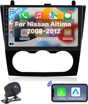 Android Car Stereo for Nissan Altima Teana 2008-2012 Radio with Wireless CarPlay Android Auto, 2G+32G 9" Touchscreen Car Radio with GPS Navigation WiFi Bluetooth Mirroring RDS FM Radio Backup Camera