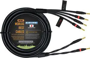 WORLDS BEST CABLES 20 Foot - Canare 4S11  Audiophile Grade - HiFi Star-Quad Bi-Wire Single Speaker Cable for Center Channel with Eminence Gold Banana Connectors