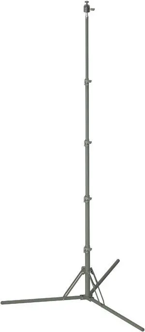 CLAYMORE Tripod Stand (Light Khaki) - Lightweight Aluminum Outdoor Action Camera, Fan & Lighting Stand, 1/4" Mount, 19-75in, 360deg Ball Head, Wind-Resistant. Carrying Case and Dual-Sided Hook.