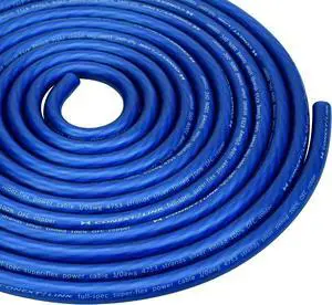 Conext Link 25 FT 1/0 AWG 0 GA Full Gauge Battery Power Cable Ground Wire Frost Blue OFC Copper 10046