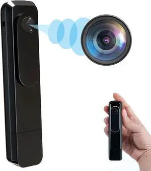 DAIFAC Hidden Camera Mini Body Camera HD 1080P Portable Cop Pocket Cam with Video Recorder Nanny Camera for Home Security, No WiFi Needed Indoor/Outdoor Security Guard Surveillance Camera Equipment