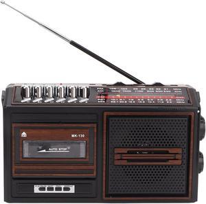 Retro Boombox Cassette Player AM/FM Radio Stereo, Vintage Tape Player Recorder Cassette with Speaker and Earphone Jack, Stereo Sound System for Elderly Children, Full Band Noiseless, Gifts(US Brown)