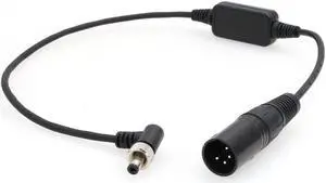 DRRI XLR 4Pin Male to Locking DC 2.1mm Regulated 12V Power Cable for Atomos Ninja V Monitor (12V Lock dc-4XLR M)