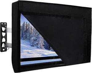 Easy-Going 600D Heavy Duty Outdoor TV Cover with Openable Front Flap for Watching TV, Convenient Use without Remove, Durable TV Cover with Free Cleaning Cloth (40-42 inch, Black)