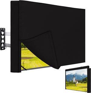 Easy-Going Outdoor TV Cover with Roll Up Front Flat for 52-55 inch, Waterproof and Weatherproof TV Cover for Flat Screen TV, Black