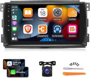 [2G+64G] Car Radio for Mercedes Benz Smart Fortwo 2005-2010, 9 inch Android 13 Touch Screen Stereo, Carplay/Android Auto/WiFi/1080P/SWC/Bluetooth/Mirror Link+AHD Backup Camera+MIC