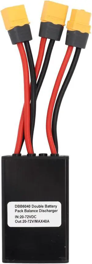 Ejoyous Dual Battery Connector, 20V-72V Double Battery Discharge Converter, XT60, Black