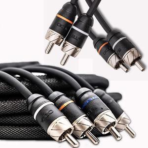 Elite Audio, EA-PRM415 + EA-PRM15, RCA Cable Bundle, 100 Percent OFC Copper Cable, Shielded and Twisted Wire, Male to Male Brass Connectors, 15 Feet 4-Channel and 2-Channel Pack