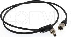 Eonvic Hirose 4 Pin Male for Sony F5 F55 Camera to Locking 2.1mm DC Right Angle Output Power Cable for Lectrosonics SR receivers Video Devices PIX-E5 E5H E7 Monitor