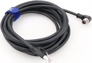 Eonvic Ethernet Cable M12 X-Type Right Angle 8 Position to RJ45 Industrial Ethernet Cable Waterproof High Flex Cable for Cognex