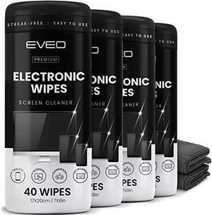 Electronic Wipes Streak-Free Screen Cleaner, TV Screen Cleaner for Smart TV, Screen Wipes Computer Cleaner, TV Cleaner for Electronics: Laptop, Car Phone, iPad | Microfiber Cloth Included [160 Wipes]