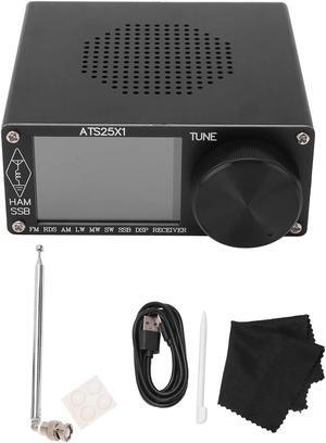 ATS25X1 Full Band Radio Receiver, Aluminum Alloy Portable Radio Receiver, with 2.4in Color Touchscreen, Supports Various Interfaces