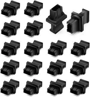 QSFP Dust Cover 40G QSFP+ 100G QSFP28 Fiber Optic Dust Caps Suitable for MPO or MTP Optical Module Port,Black Silicone, 50pcs