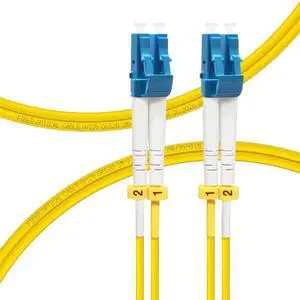 FLYPROFiber- 0.5M OS2 LC to LC Fiber Patch Cable | Length Option: 0.2m-300m | 1G/10GB Single Mode Duplex 9/125um SMF Fiber Optic Cable Cord LSZH 0.5Meter(1.6ft), 4pack