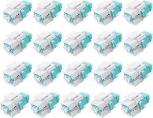fyboptwu - 20 pcs Fiber Optic Keystone Jack Coupler LC/OM3 Duplex Multimode Coupler (MM) Fiber Optic Cable Adapter LC-LC Duplex Multi Mode Connector for Fiber Wall Plate