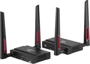 gofanco 5GHz Wireless HDMI Extender Kit - Up to 656ft (200m) at 1080p, Supports Up to 4 Receivers, Dual Antenna, Long Range, 5GHz Frequency, Loopout, IR Extension, 2ch PCM Audio (HDwireless1x4)