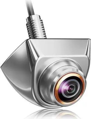 HD Backup/Front/Side View Camera with Gold Rim, GreenYi AHD 720P Reverse Rear Cam for Car, SUV, RV, Trailer, Camper, Van, Pickup, Metal Shell, Adjustable Fisheye Lens, 170 Degree Viewing Angle(Chrome)