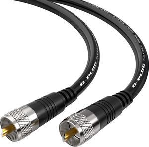 G-PLUG 30ft RG8X Coaxial Cable - 50 Ohm, Pure Copper - CB Coaxial Cable UHF Set with Ultra-Durable, Flexible PVC Jacket - Waterproof Coax Cable with 2X UHF Radio Connectors