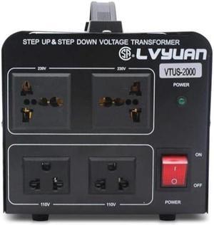 Cantonape Voltage Transformer Converter 2000 Watt Step Up/Down Convert from 110-120 Volt to 220-240 Volt and from 220-240 Volt to 110-120 Volt with 2 US Outlets, 2 Universal Outlets
