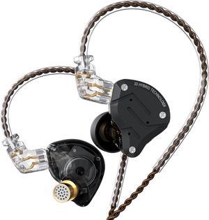 KZ ZS10 Pro Wired Earbuds in Ear Monitor Headphone KZ IEMs in-Ear Earphone 4BA+1DD 5 Drivers Metal Earphones with Stainless Steel Faceplate, 2 Pin Detachable Cable (Matte Black, without Mic)