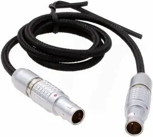 HangTon Braided Power Cable 0B 2 Pin Male for Lemo Teradek Bolt Bond, ARRI Alexa RED Camera Transvideo Monitor, Zacuto Viewfinder, Z CAM E2-M4 EVF 60cm