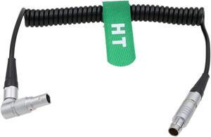 HangTon Teradek Bolt Bond 24V Power Cable Coiled for ARRI Alexa Sony Venice Camera RS 3 Pin to Preston MDR4 SmallHD Monitor 2 Pin Rotate Right Angle