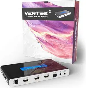 HDFury 4K Vertex² 18Gbps | 4K HDR Splitter | HDMI/eARC Audio Extractor | Auto-Switcher (Four Input Sources Support) | Safari/Chrome Controllable