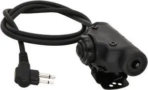HEARFALCOM Tactical Headset Adapter U94 V2 PTT Push to Talk Tactical PTT Adapter 2 Pin Motorol Ptt with Standard 7.00mm Jack Compatible with Civilian Version Tactical Headset (BK 2)