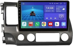 for Honda Civic 2006-2011 Car Stereo Receiver with Apple Carplay, 4+32GB Android 12 10.1" QLED Touch Screen Support Local Weather SWC Bluetooth RDS DSP WiFi MirrorLink USB